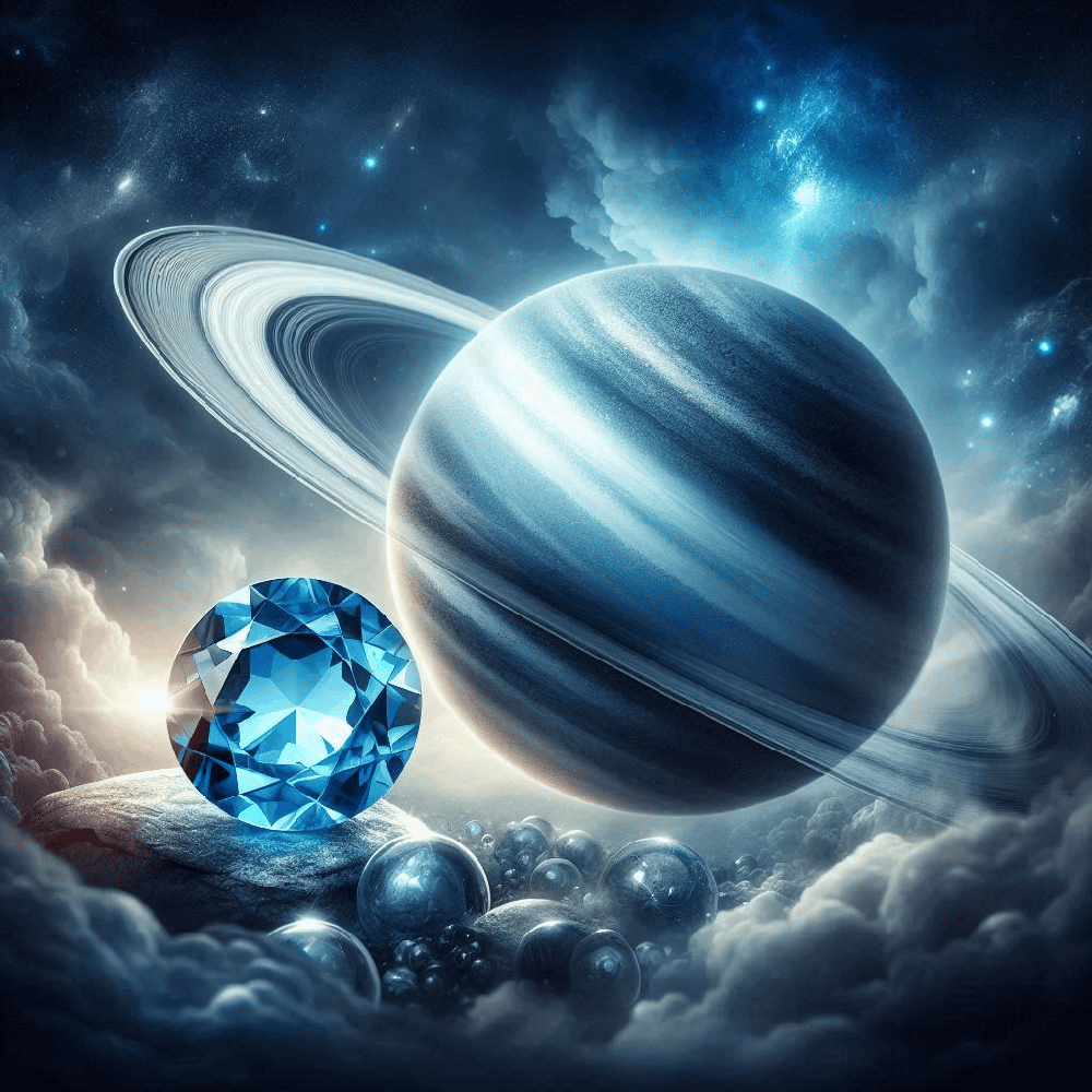 saturn and blue sapphire stone